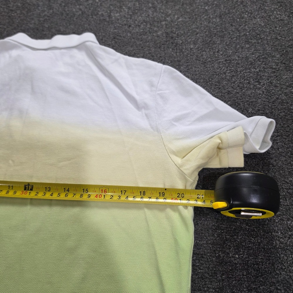 Polo Ralph Lauren Polo Shirt Mens M White Yellow Blue Ombre Dip Dye Classic Fit - Picture 6 of 7